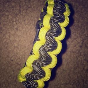 Homemade Grey & Yellow Paracord Bracelet